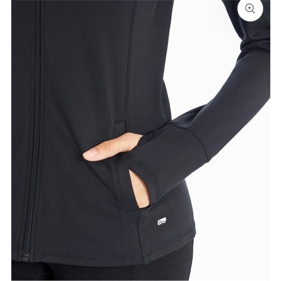 Marika Fitted Zip Up Athletic Jacket Black Size Medium - Picture 2 of 8